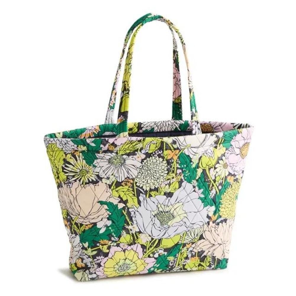 Vera Bradley Bloom Boom Large Grand Tote Bag Quilted Cotton Shoulder Tote